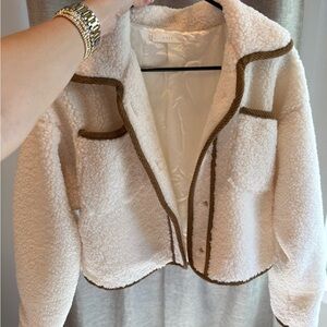 Lush Cream and Brown Teddy Jacket